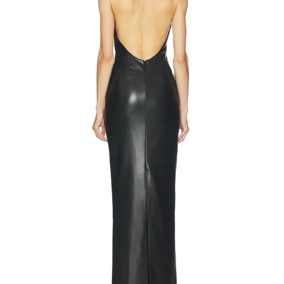 Elegant Black Halter Dress- Michael Costello X Revolve - Picture 3 of 7